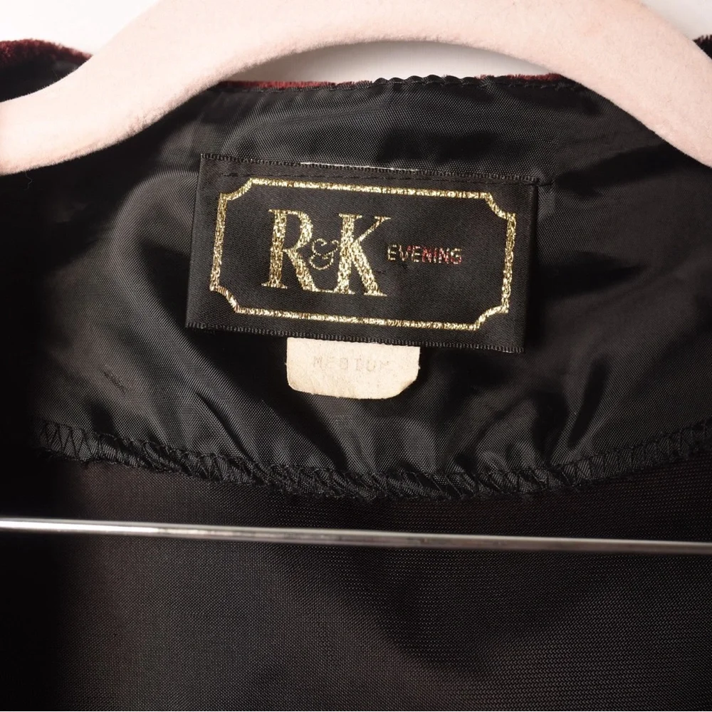 R&K vintage velvet bolero size medium formal - Picture 2 of 7